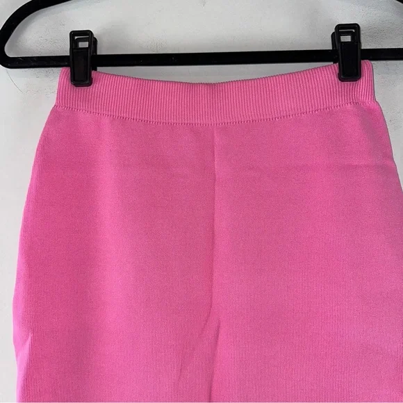 Anthropologie Endless Rose Side Slit Detailed Knit Midi Skirt in Pink Size XS - Picture 2 of 14